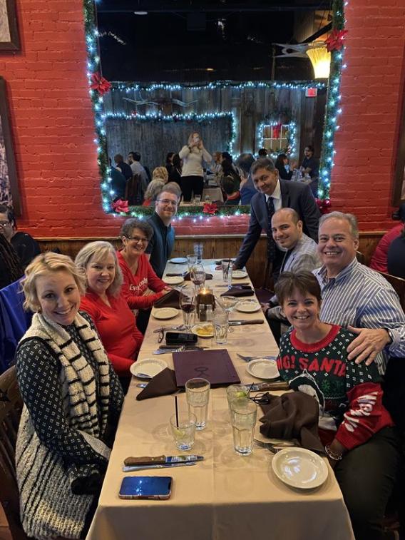 Group at dinner