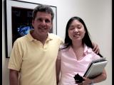Dr Abrams with lab member
