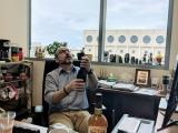 Dr. Conrad celebrates his promotion.