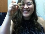 Emi displaying her cork