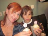 Olga with boy at Baby Shower