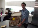 Stefan shows his birthday cookie