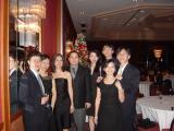 Lab group at dinner