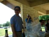 Lab group in pavilion at park