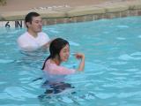 Two team members in pool
