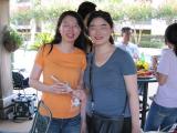 Team members at pool party