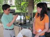 Two team members at pool party