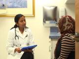 Physician and patient talking