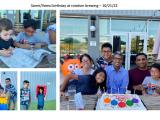 family and friends enjoying a birthday event outside